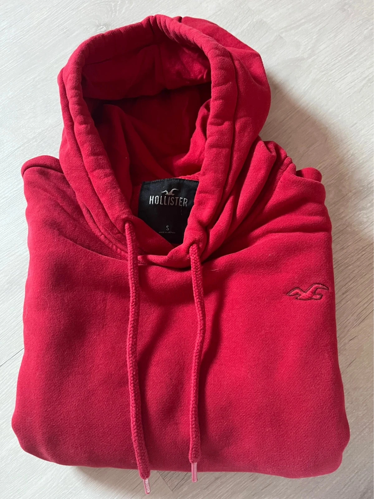 Men's red Hollister hoodie – trendy basic – size S – photo 2